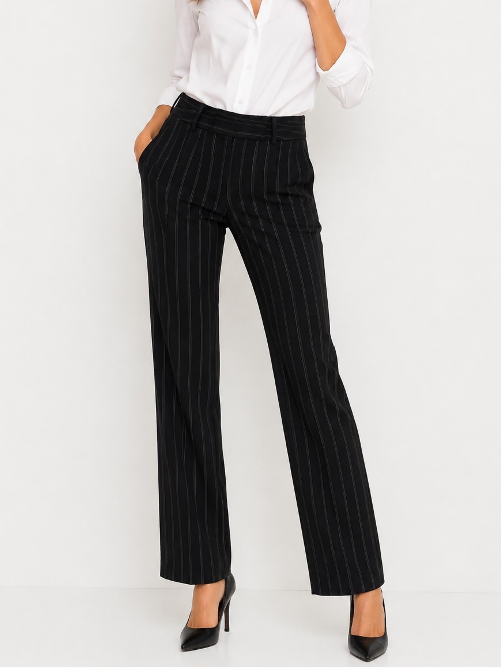 Calvin Klein Black Pinstripe Dress Pants - Size 0